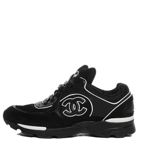 black on black chanel sneakers|chanel sneakers grey suede.